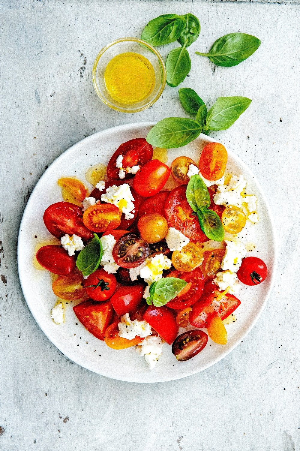 salade caprese met ricotta