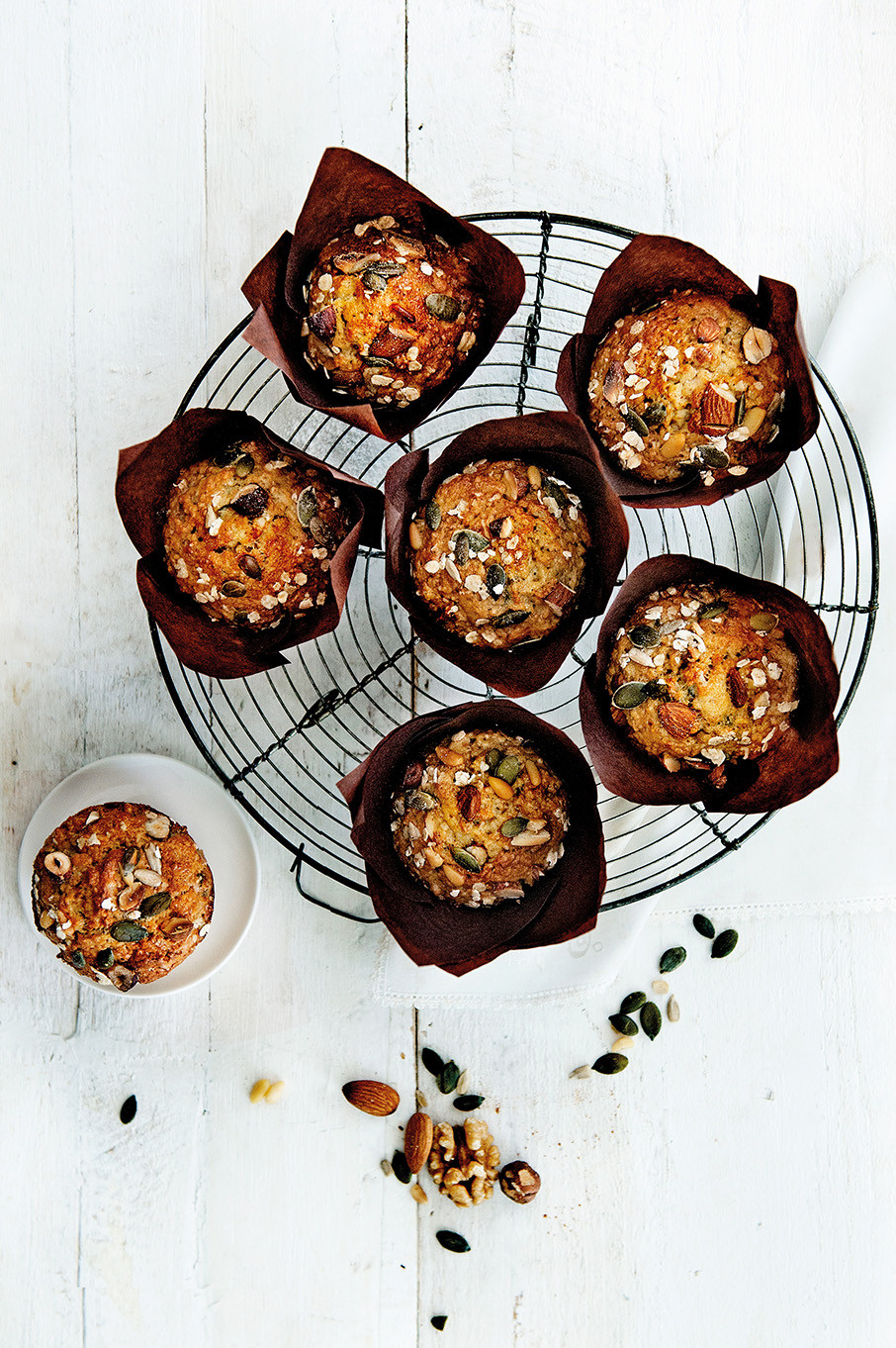 Havermoutmuffins met noten & pitten